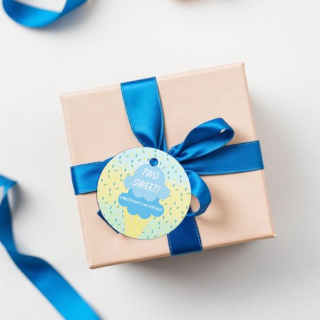 Étiquettes Cadeau Crème de glace 2ème anniversaire (Créateur téléchargé)