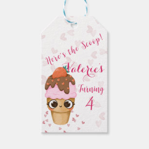 Étiquettes-cadeau Crème de glace Invitation d'anniversaire, 4e anniv