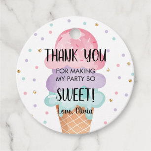 Étiquettes Cadeau Crème de glace Mint rose pourpre douce fille Anniv