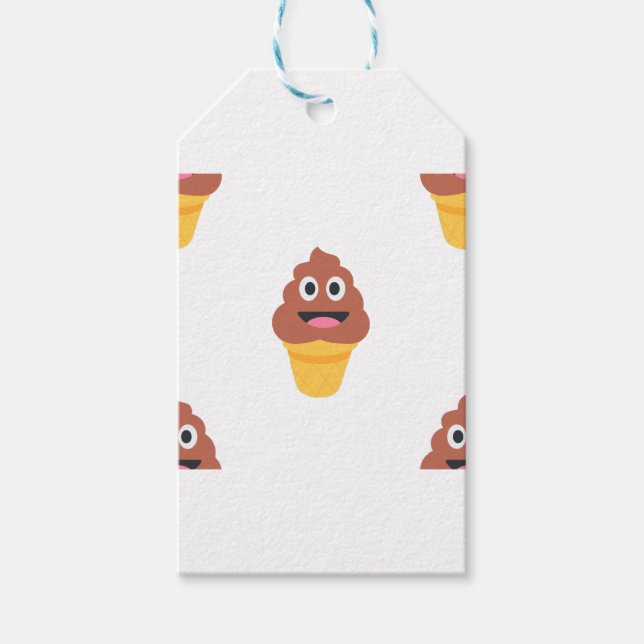 Étiquettes-cadeau crème glacée cône émoji (Devant)