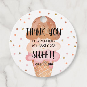 Étiquettes Cadeau Crème glacée Confiture Chocolat rose douce fille A