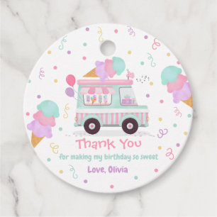 Étiquettes Cadeau Crème glacée Deux doux cadeau de fête d'anniversai