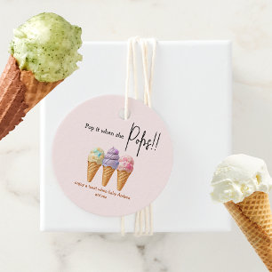 Étiquettes Cadeau Crème glacée douce été ici Baby shower Scoop