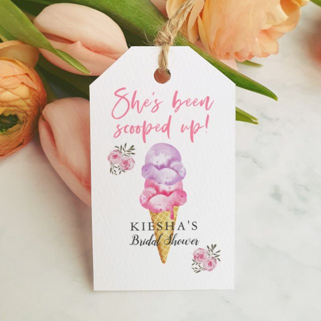 Étiquettes-cadeau Crème glacée Elle a été rachetée en faveur (Créateur téléchargé)