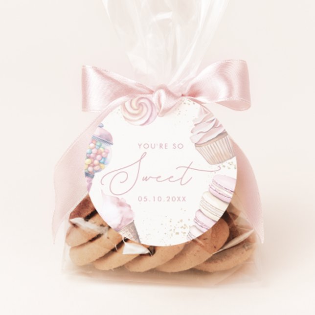 Étiquettes Cadeau Crème glacée pour bonbons roses pour filles (Créateur téléchargé)
