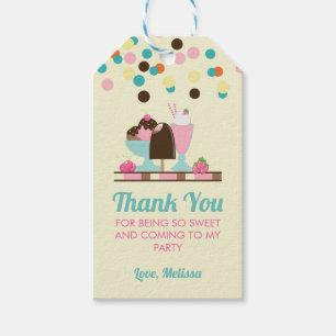 Étiquettes-cadeau Crème glacée Sundae Summery Traitements Merci
