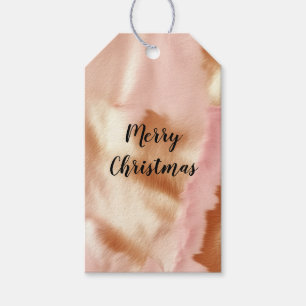Étiquettes-cadeau Crème rose Tan Southwest Cowgirl Cowhide