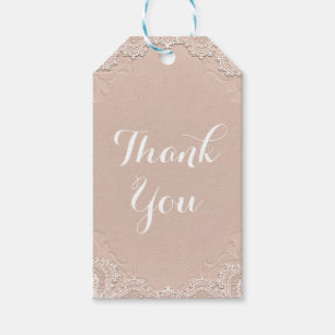 Étiquettes-cadeau Crème Suede cuir Vintage dentelle Western Mariage