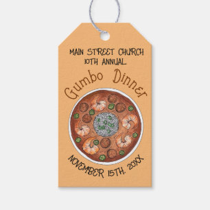 Étiquettes-cadeau Crevettes Gumbo Stew Louisiane Soupe dîner
