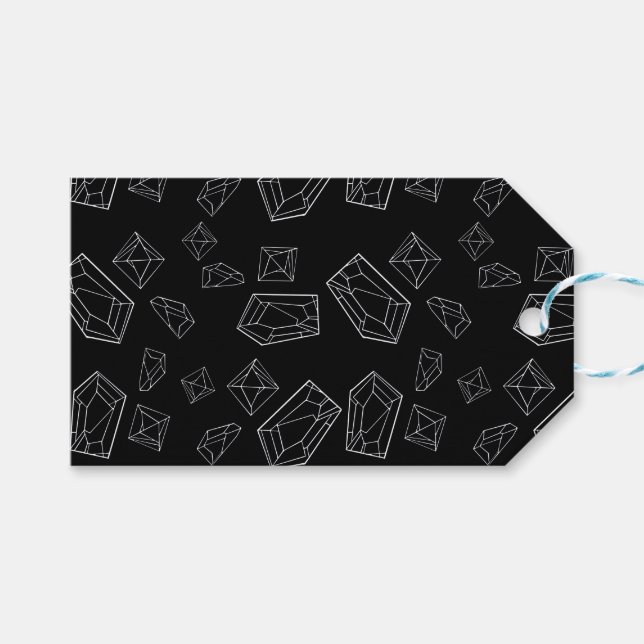 Étiquettes-cadeau Cristaux (Devant (Horizontal))