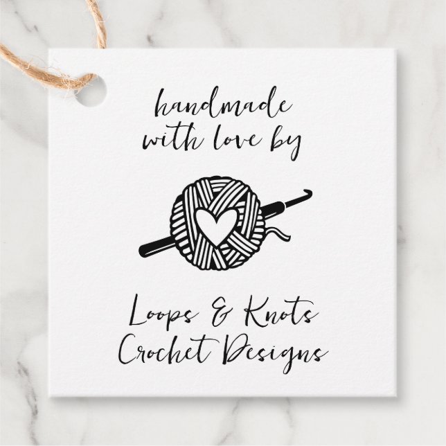 Étiquettes Cadeau Crochet Fait Avec Amour (Devant)