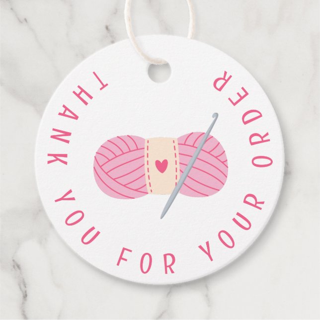 Étiquettes Cadeau Crochet Merci pour votre commande (Devant)