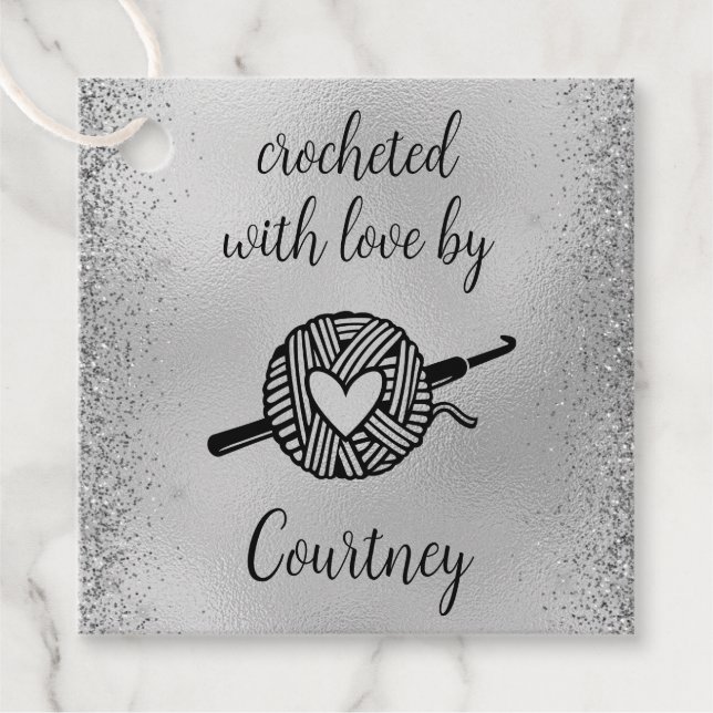 Étiquettes Cadeau Crocheté Avec Amour (Devant)