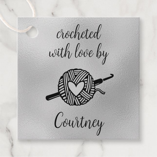 Étiquettes Cadeau Crocheté Avec Amour (Devant)