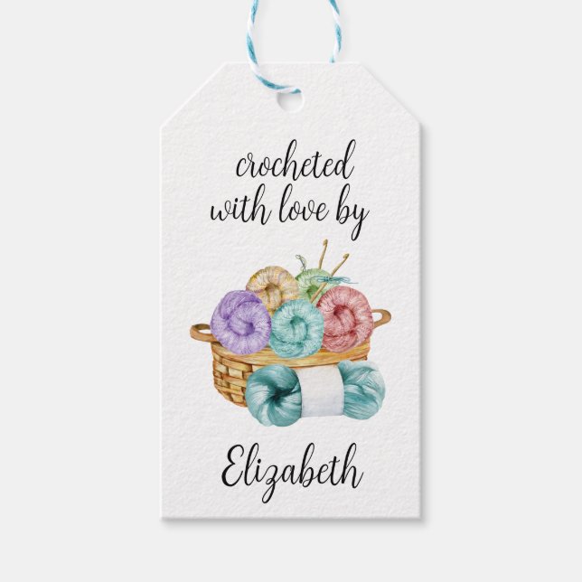 Étiquettes-cadeau Crochetés Avec Amour (Devant)