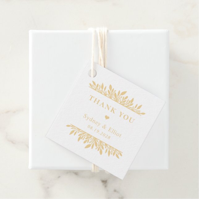 Étiquettes Cadeau Crochets floraux ÉDITABLE COULEUR Mariage Favorise (En situation)