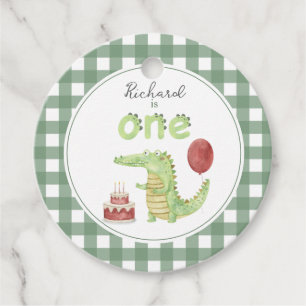 Étiquettes Cadeau Crocodile d'aquarelle 1er anniversaire