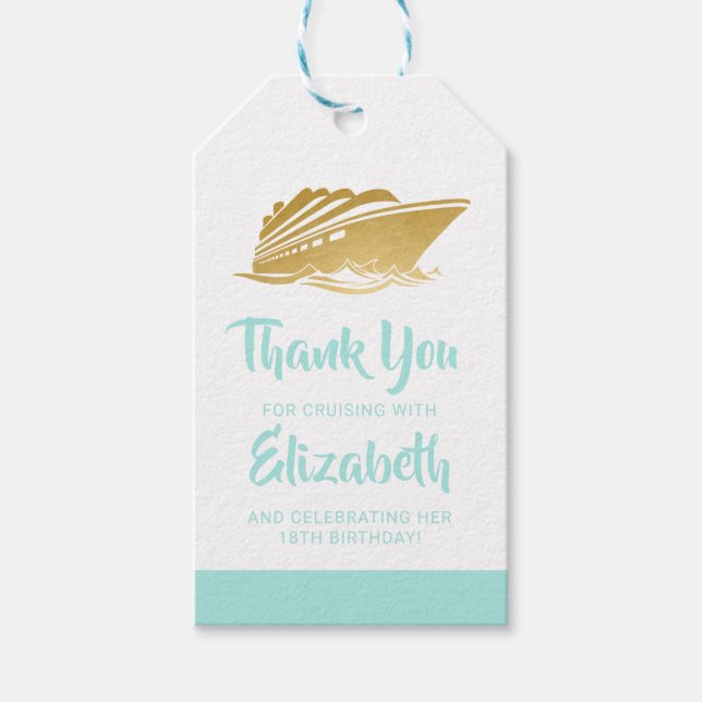 Étiquettes-cadeau Croisière Anniversaire Personnalisé Favoriser (Devant)