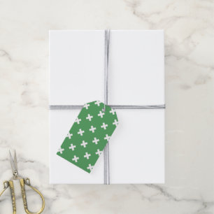 Étiquettes-cadeau Croix blanche sur le vert
