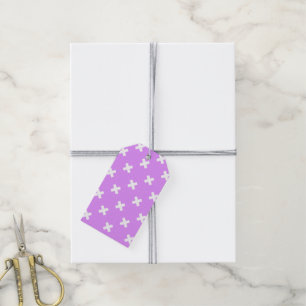 Étiquettes-cadeau Croix blanches sur lilas