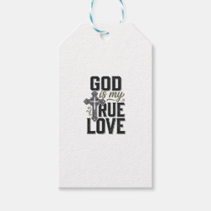 Étiquettes-cadeau Croix Chrétienne Dieu Est Mon Véritable Amour Vect