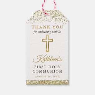 Étiquettes-cadeau Croix de la Parties scintillant de l'or Premier Me