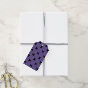 Étiquettes-cadeau Croix noire sur ultra violet