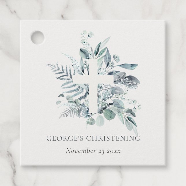 Étiquettes Cadeau Croyant Rustique Eucalyptus Fern Folid (Devant)