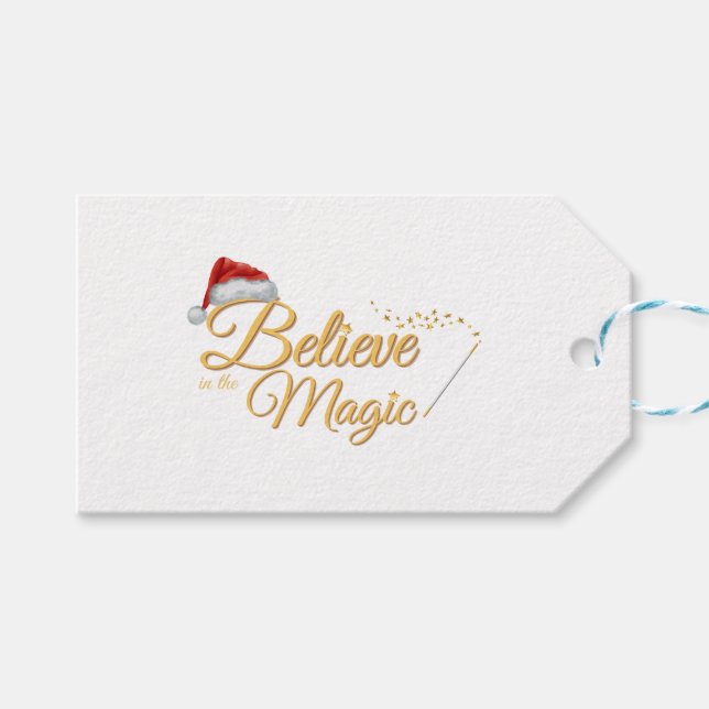 Étiquettes-cadeau Croyez en la magie - Whimsical Holiday Design (Devant (Horizontal))