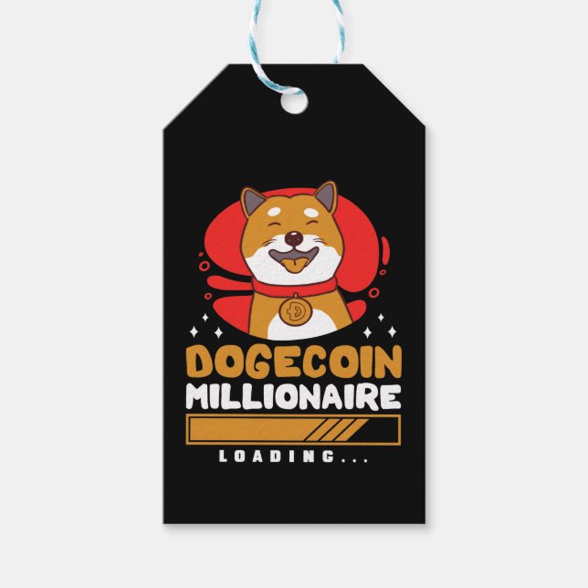 Étiquettes-cadeau Crypto DogeCoin Millionaire Chargement (Devant)