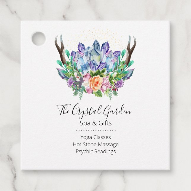 Étiquettes Cadeau Crystals Yoga Energy Healer Psychic Reiki Spa Hang (Devant)