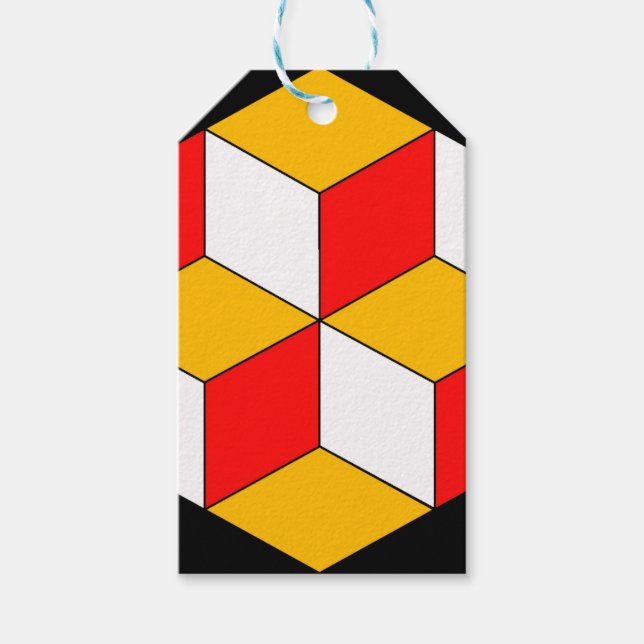 Étiquettes-cadeau cubes 3d (Devant)