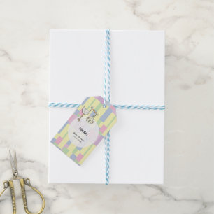 Étiquettes-cadeau Cubisme Rétro Funky  Baby Shower Livraison par la 