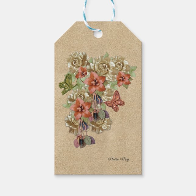 Étiquettes-cadeau Cuir authentique et art suède (Devant)