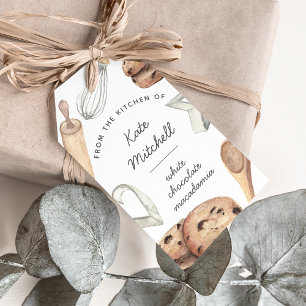 Étiquettes-cadeau Cuisine à l'aquarelle personnalisée