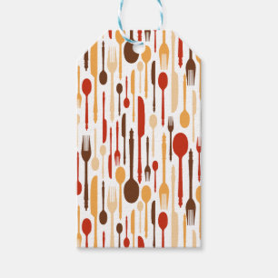 Étiquettes-cadeau Cuisine en bois vintage Cuisine Cuillère à fourche