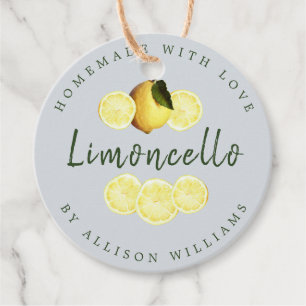 Étiquettes Cadeau Cuisine maison Limoncello Pastel Bleu