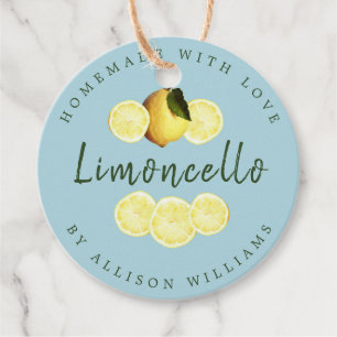 Étiquettes Cadeau Cuisine personnalisée en bleu limoncello