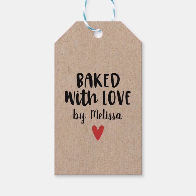Étiquettes-cadeau Cuit avec amour (Devant)