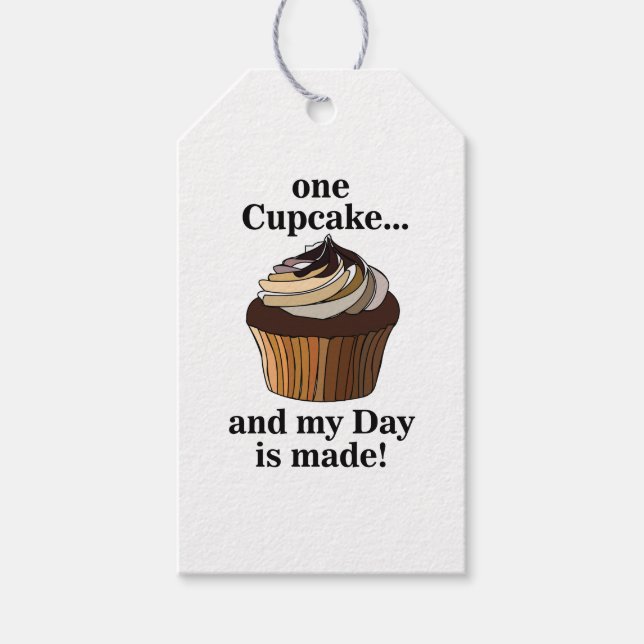 Étiquettes-cadeau Cupcake Et Ma Journée est Faite Cupcake  (Devant)