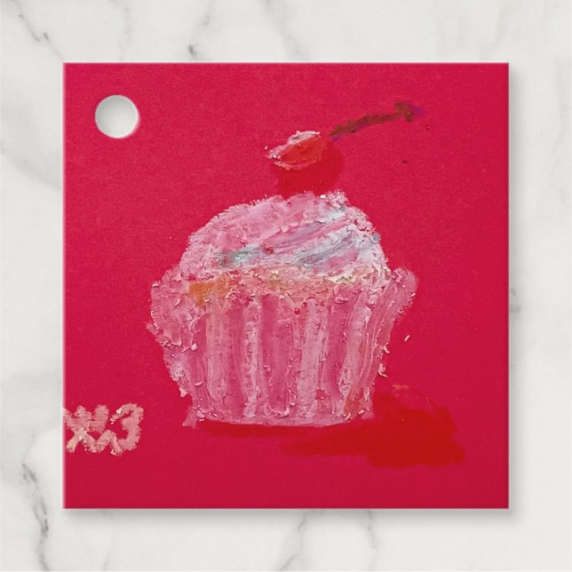 Étiquettes Cadeau Cupcake with strawberry Frosting (Devant)