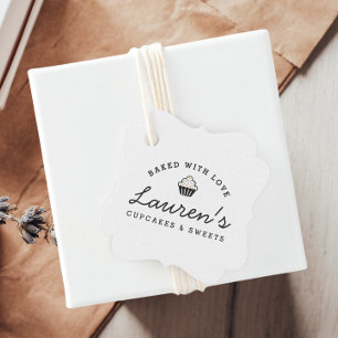 Étiquettes Cadeau Cupcakes Modern Retro Cuits avec Amour