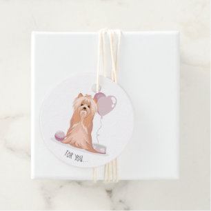 Étiquettes Cadeau Curte Yorkshire Terrier Anniversaire