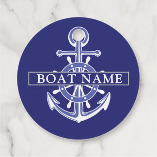 Étiquettes Cadeau Custom boat captain name navy nautical sailor