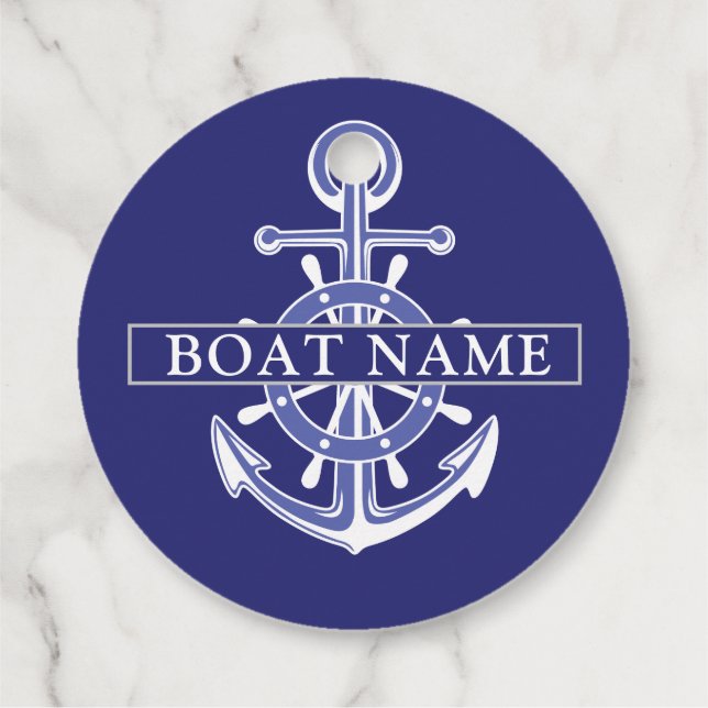 Étiquettes Cadeau Custom boat captain name navy nautical sailor  (Dos)