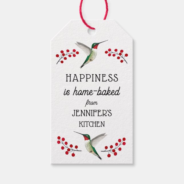 Étiquettes-cadeau Custom Happiness est fait maison (Devant)