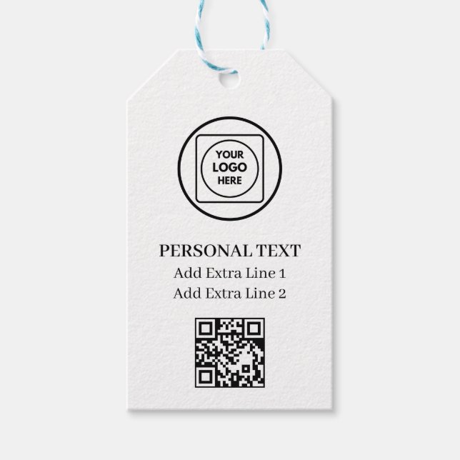 Étiquettes-cadeau Custom Logo QR Code Business Gift Label price tags (Devant)