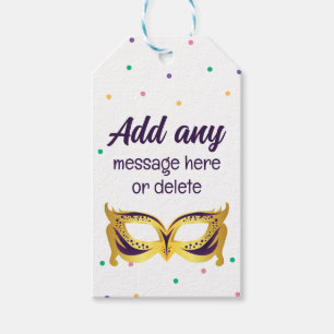 Étiquettes-cadeau CUSTOM Mardi Gras Theme Party Fun perles festives