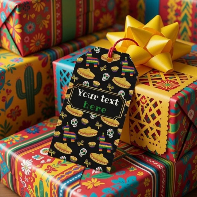 Étiquettes-cadeau Custom Mexican Fiesta & Día de Muertos  (Créateur téléchargé)