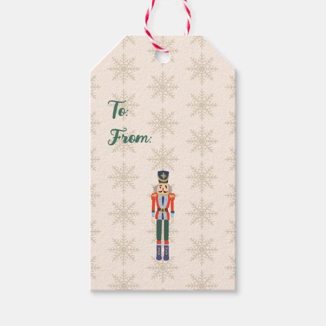 Étiquettes-cadeau Custom Nutcracker Name Illustration  (Devant)